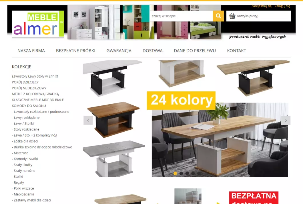 Producent mebli ALMER MEBLE - zrzut ekranu