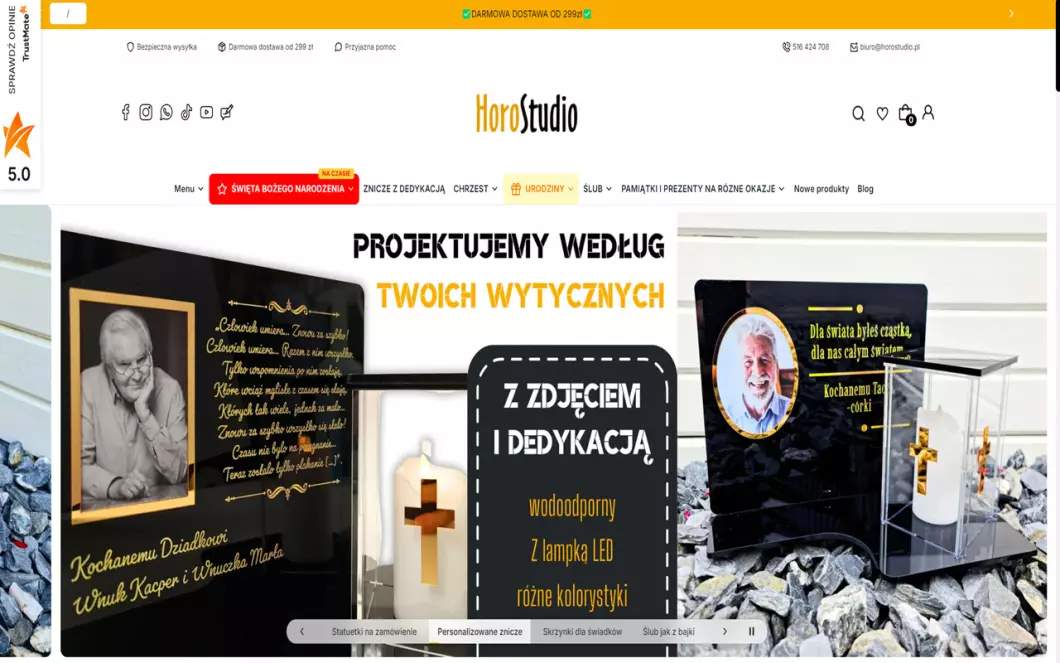 Drewniane prezenty HoroStudio - zrzut ekranu