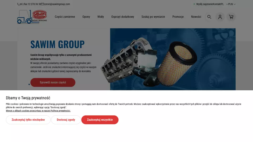 Części do wózków widłowych | Sklep internetowy SAWIM-GROUP - zrzut ekranu