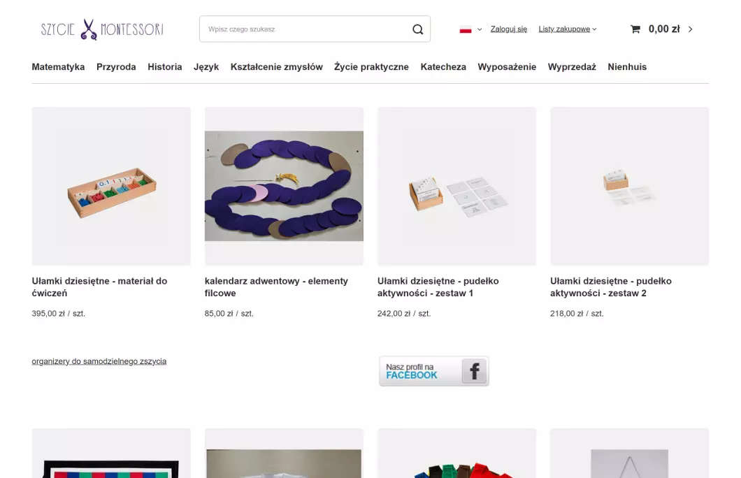 Pomoce dydaktyczne Montessori - Szycie Montessori - zrzut ekranu