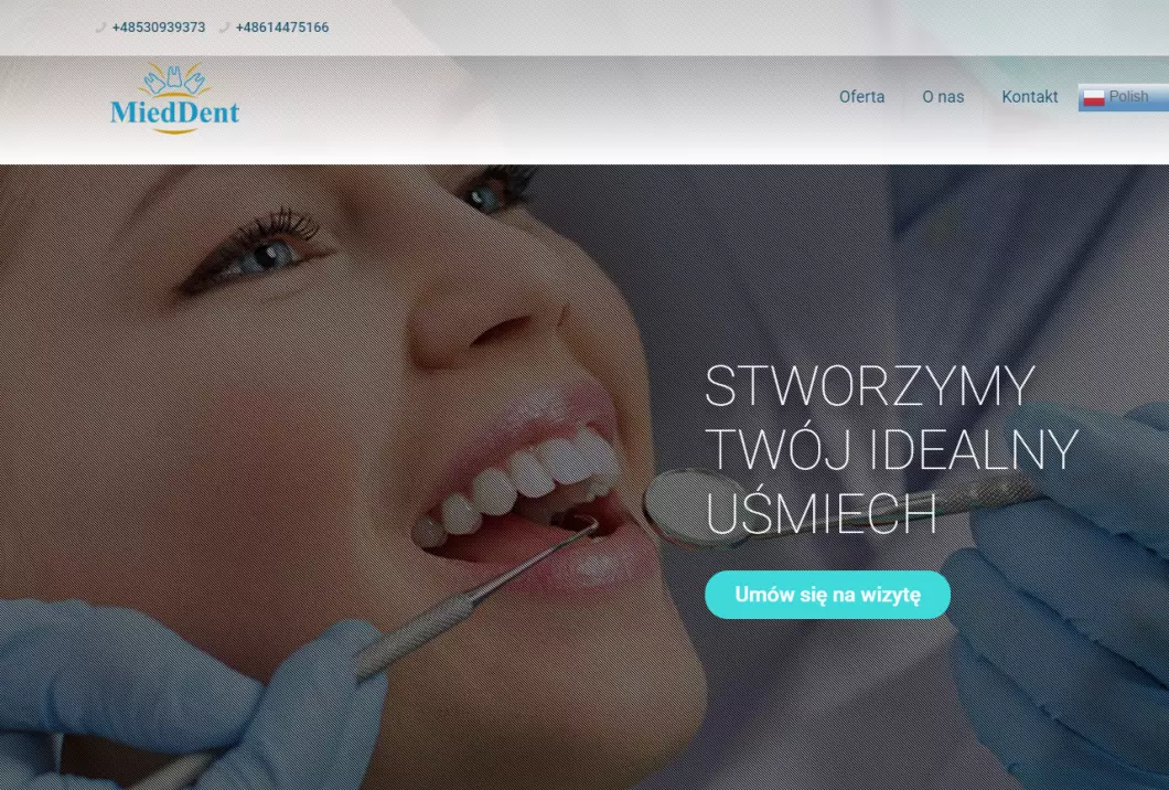 MIED-DENT - przychodnia stomatologiczna - zrzut ekranu