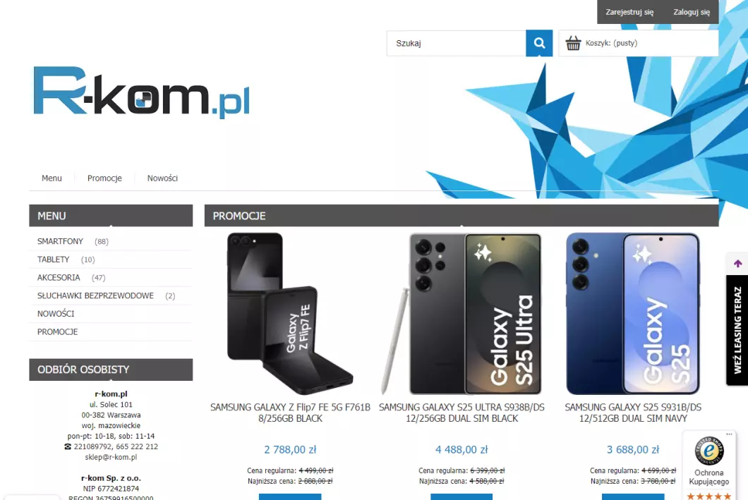 r-kom - smartfony, tablety i akcesoria - zrzut ekranu